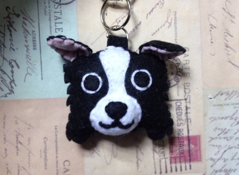 Tweeting Keyring-Border Collie (soft pressure can make a sound) - Keychains - Other Materials 