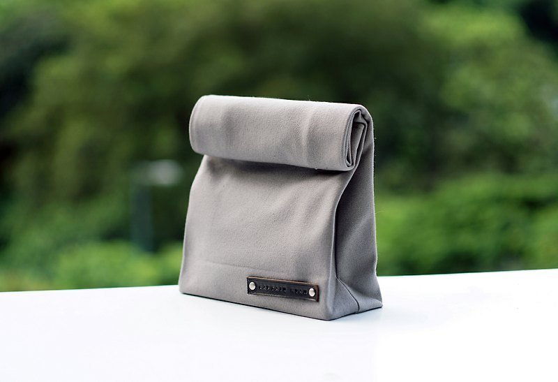 Handbag 2013 gray canvas version of Paper Clutch - Lunch Bag Inspired Canvas Clutch The New Paper Clutch in Grey 2013 - Other - Cotton & Hemp Gray