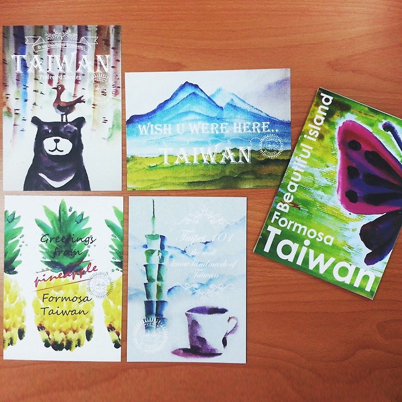 台灣意象－旅遊手繪明信片系列 - 卡片/明信片 - 紙 白色