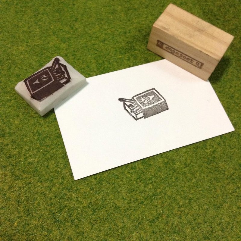 火柴盒▣手刻橡皮章 - 印章/印台 - 橡膠 咖啡色