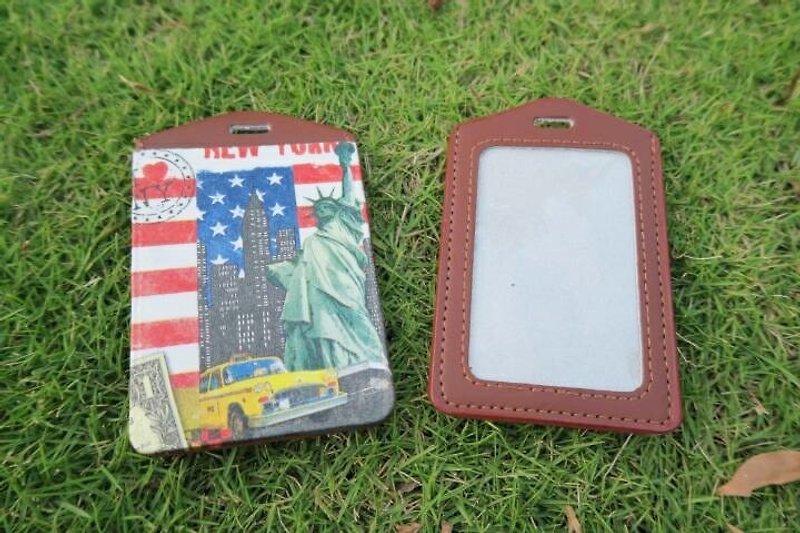 Handmade leather leather - leather Liberty ticket folder / document sets / badge - ที่ใส่บัตรคล้องคอ - หนังแท้ 