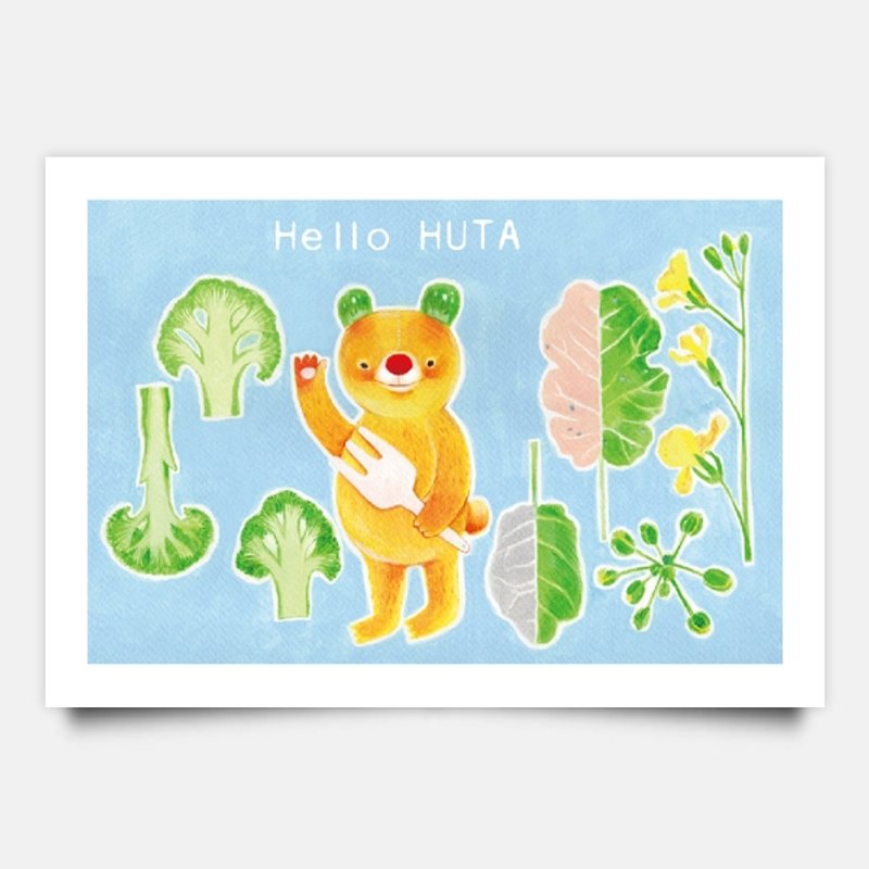 hello HUTA bear / Postcards - การ์ด/โปสการ์ด - กระดาษ สีน้ำเงิน