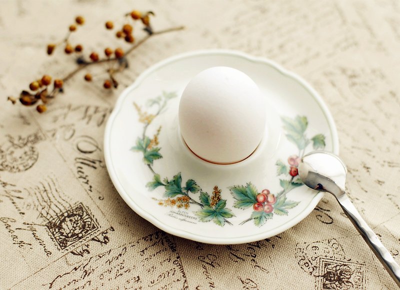 Good day [fetish] German ancient pieces of breakfast egg cups and saucers - Small Plates & Saucers - Porcelain White