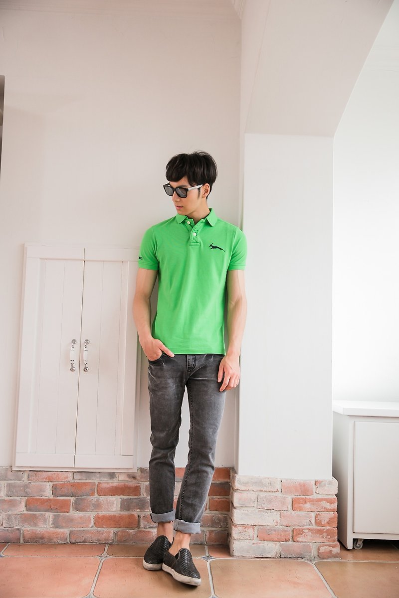 Pure Cotton Mesh Polo Shirt Turquoise Classic - Men's T-Shirts & Tops - Cotton & Hemp Green