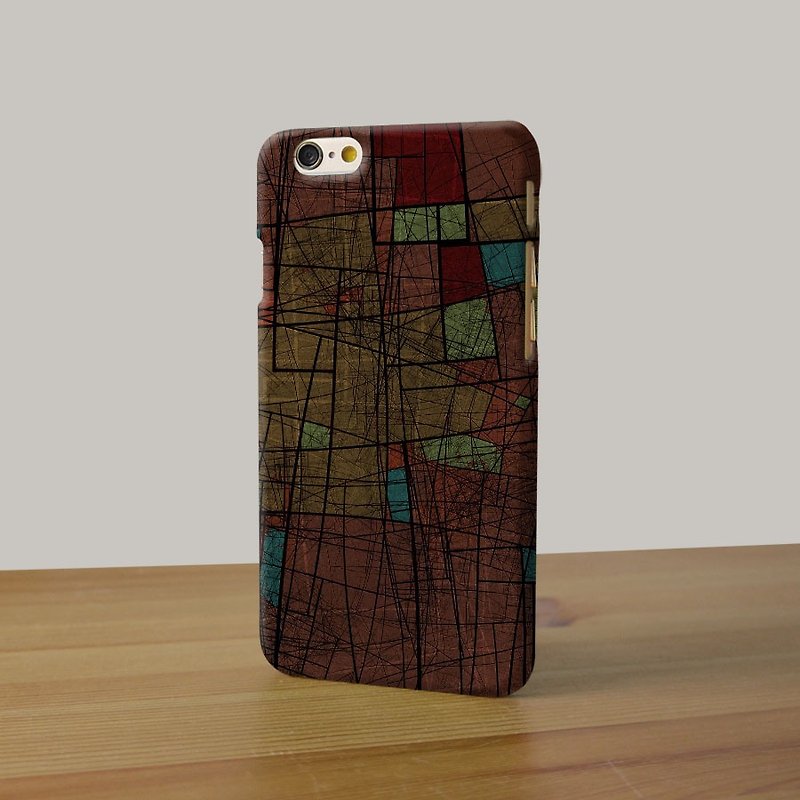 Abstract Art pattern checkered dark brown 97 3D Full Wrap Phone Case, available for  iPhone 7, iPhone 7 Plus, iPhone 6s, iPhone 6s Plus, iPhone 5/5s, iPhone 5c, iPhone 4/4s, Samsung Galaxy S7, S7 Edge, S6 Edge Plus, S6, S6 Edge, S5 S4 S3  Samsung Galaxy No - เคส/ซองมือถือ - พลาสติก สีนำ้ตาล