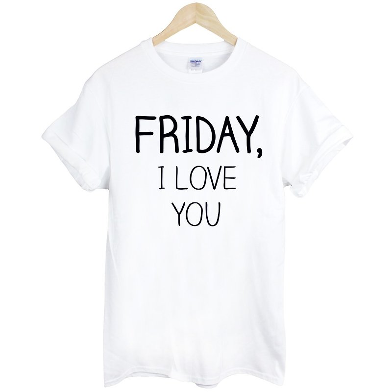 FRIDAY, I LOVE YOU short-sleeved T-shirt-2 color Friday, I love you Wen Qing art design fashionable text fashion - Men's T-Shirts & Tops - Other Materials Multicolor
