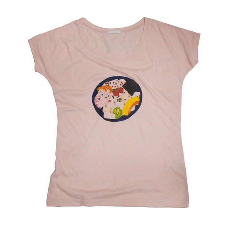あんみつ プリントTシャツ　レディースフリーサイズ　Tcollector - 女 T 恤 - 棉．麻 粉紅色