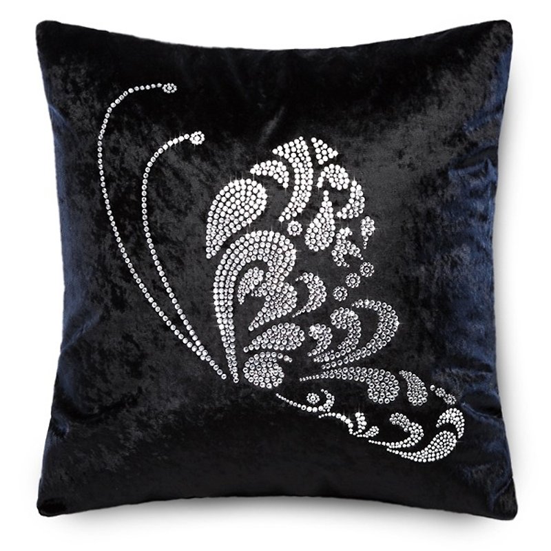 【GFSD】Rhinestone Boutique-Romantic Series Pillow-Flower Butterfly - Pillows & Cushions - Other Materials Black
