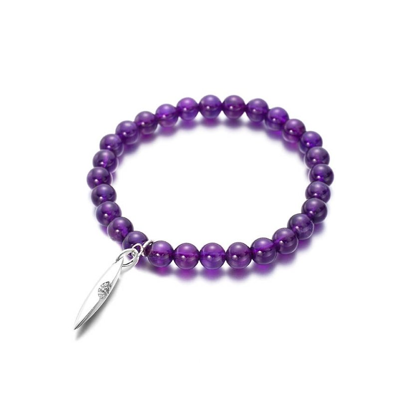 Amethyst Bracelet, February Birthstone Bracelet, Mala Buddha Crystal Bracelet - Bracelets - Crystal Purple