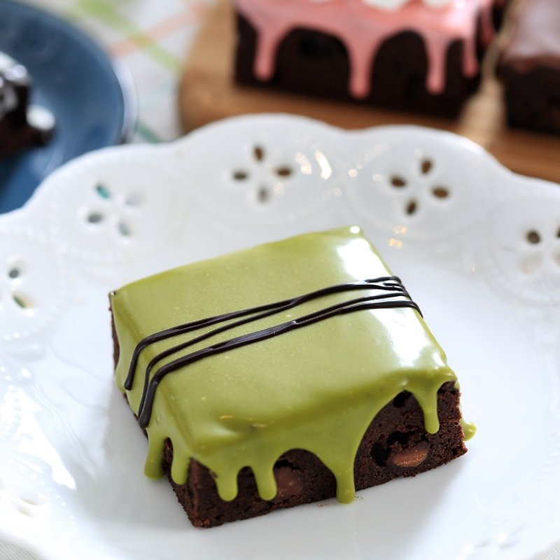 【黑熊先生巧克力布朗尼】宇治抹茶布朗尼 6入 - 蛋糕/甜點 - 新鮮食材 綠色