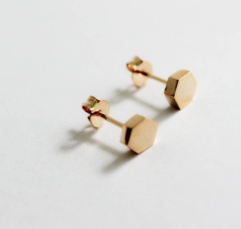 Other Materials Earrings & Clip-ons Gold - hexagon earring 