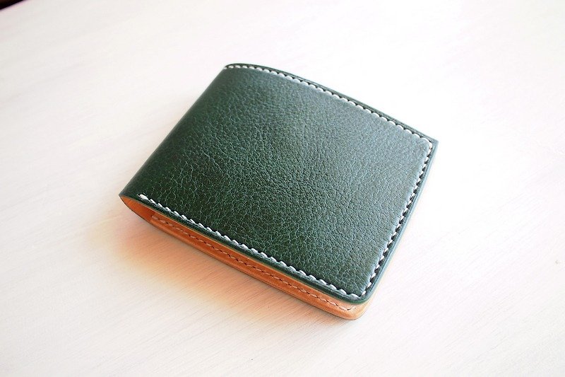 Hand Wallet dark green B section - กระเป๋าสตางค์ - หนังแท้ หลากหลายสี