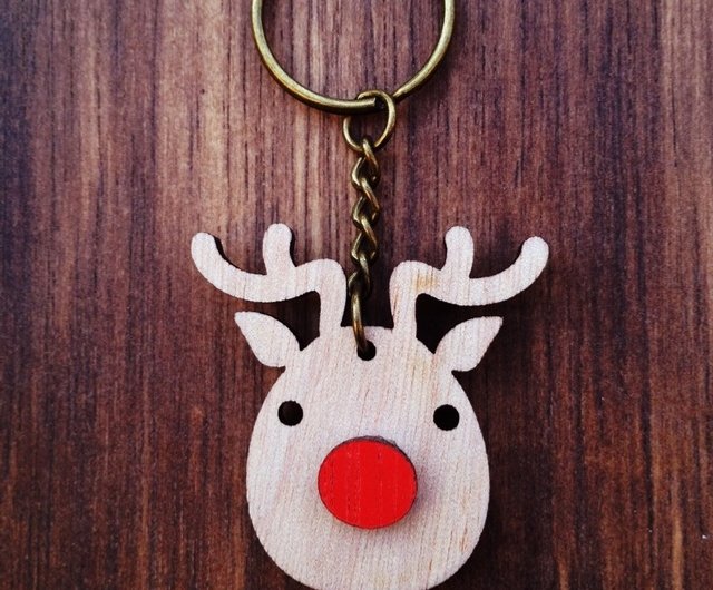 Wooden Deer Key Chain