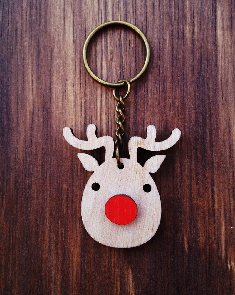 KOKOMU Wooden Christmas Deer keychain - Keychains - Wood 