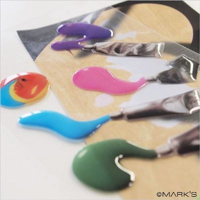 Marks Sticker 立體PVC裝飾貼紙 - 顏料.水彩(STK-UN1-D) - 貼紙 - 塑膠 多色