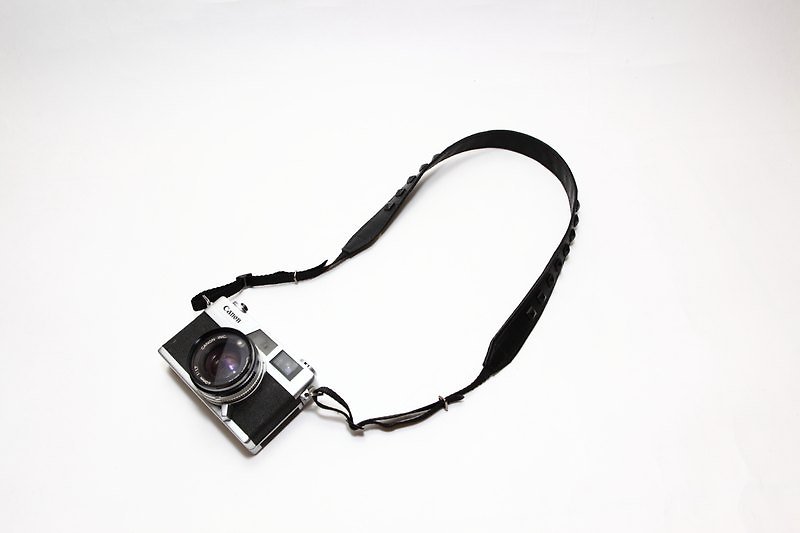 The Black Rivet - カメラストラップブラック Rivet カメラストラップ - パスケース - 革 ブラック