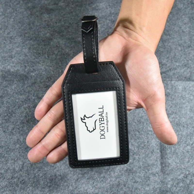 Dogyball city shoes Christmas exchange gift luggage tag practical with data card black - ที่ใส่บัตรคล้องคอ - หนังเทียม สีดำ