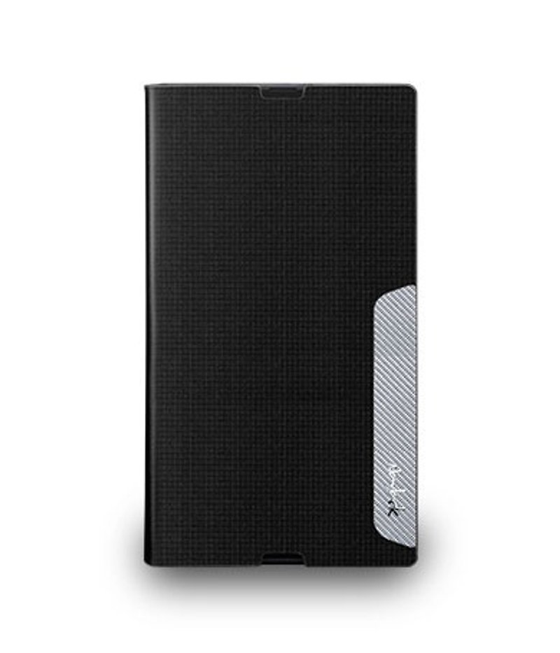 Sony Z Ultra standing square embossed leather - Carbon Black - Other - Genuine Leather Black