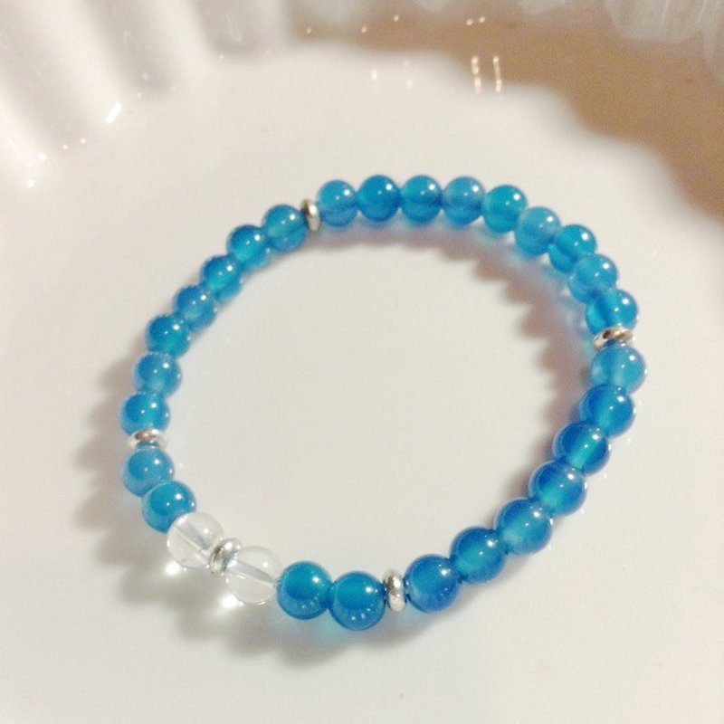 Sugar Globe - blue agate - Bracelets - Other Materials Blue