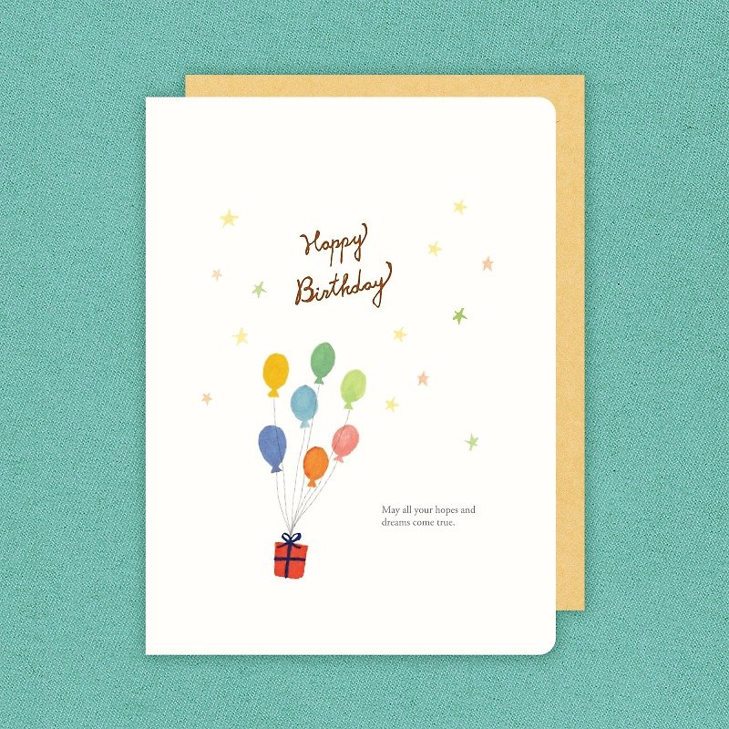 Berger stationery x watercolor painted thick card [card] balloon - Cards & Postcards - Paper Multicolor