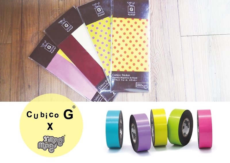 Magnet Tape+Cubi Sticker 1/2 No.1 Macarons Selection Set - อื่นๆ - วัสดุอื่นๆ หลากหลายสี