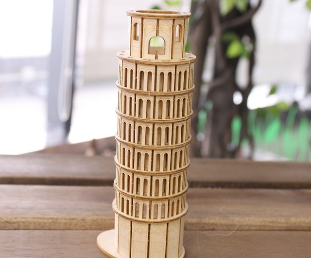 Jigzle 3D 立体木製パズル | 建物シリーズ ピサの斜塔 | 超癒し
