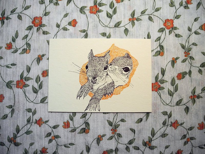Squirrel Postcards - การ์ด/โปสการ์ด - กระดาษ สีส้ม