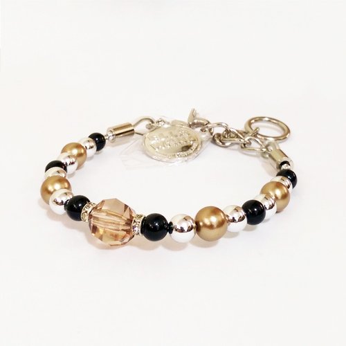 Ella Wang Design Ella Wang Design 寶石珍珠項圈-咖啡色 寵物項圈 時尚 手工 Size:XS~M+