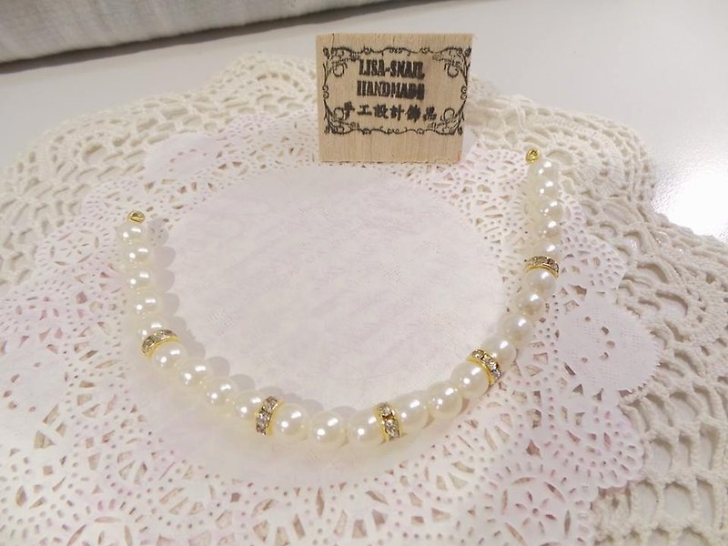 俏麗美姬-基本款珍珠頭飾-Lisa-Snail Design - ヘアアクセサリー - その他の素材 ホワイト