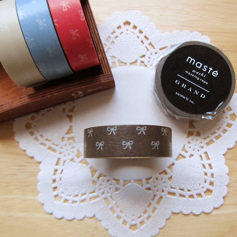maste Masking Tape and paper tape [bow - coffee (MSG-MKT17-BR)] - Washi Tape - Paper Brown