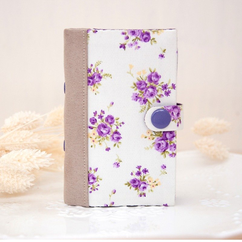 [Fei] A Book for the cloth can be a card sets / card holder - Purple Rose - ที่ใส่บัตรคล้องคอ - ผ้าฝ้าย/ผ้าลินิน สีม่วง