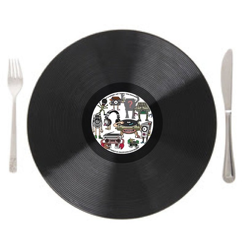 ブラックプラスチック レコードの形のコーヒー マット/テーブル マット/ランチョン マットのデザイン モデルは、クリスマス音楽の誕生日のギフトを交換します。 - 置物 - その他の素材 