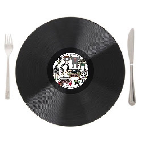 HeadphoneDog耳機狗設計 黑膠唱片造型 咖啡杯墊/桌墊/餐墊 音樂設計款交換禮物聖誕節生日