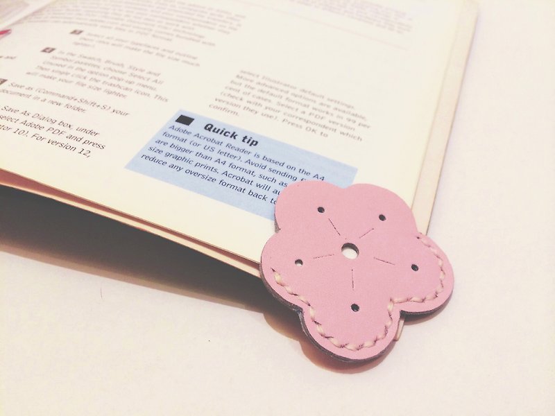 Zemoneni Handcrafted Cow Leather Sakura Bookmarks Bookmarks - Leather Goods - Genuine Leather Pink