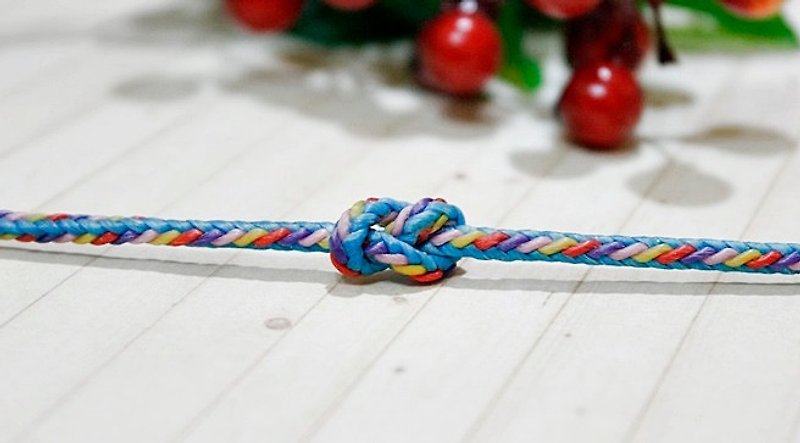 手編みのシルク蝋糸風 <knot> //お好きな色をお選びいただけます// - ブレスレット - 蝋 ブルー