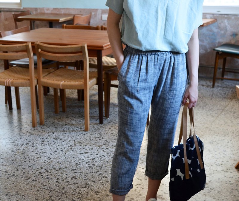 Classic dark blue cotton pants ░ ░ - Women's Pants - Cotton & Hemp Multicolor