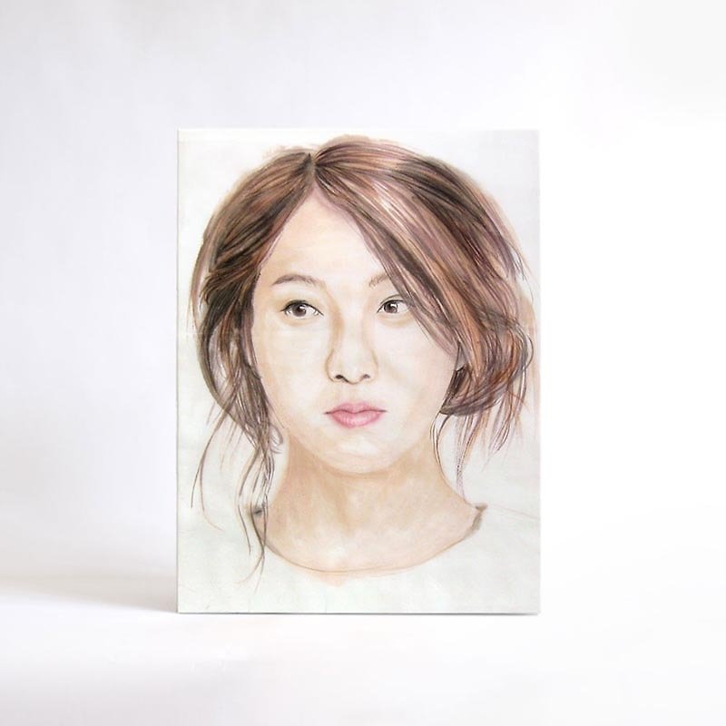 Customized hand-painted color ink portrait without box 30x40cm - ภาพวาดบุคคล - กระดาษ หลากหลายสี