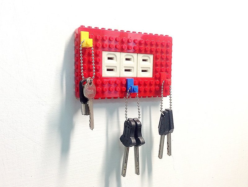 Qubefun Building Block Hook Power Cover + 3 into Building Block Hook (Fashion Red) Compatible with Lego Cute Gift - กล่องเก็บของ - พลาสติก สีแดง