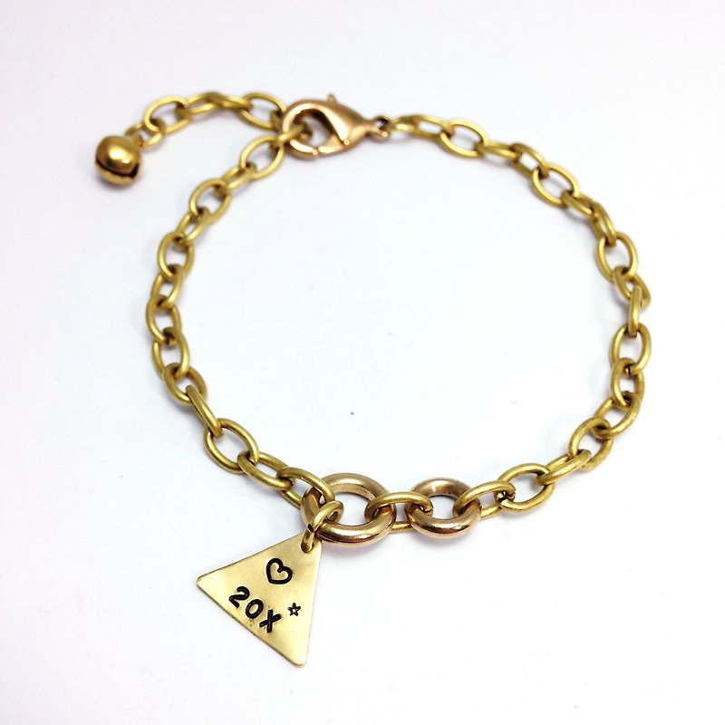 Little punk. Triangle Bronze bracelet. customized. Sugar Nok Series - Bracelets - Other Metals Gold