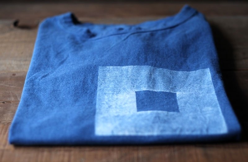 藍染T恤 ░ 回圈 M - Tシャツ - コットン・麻 ブルー