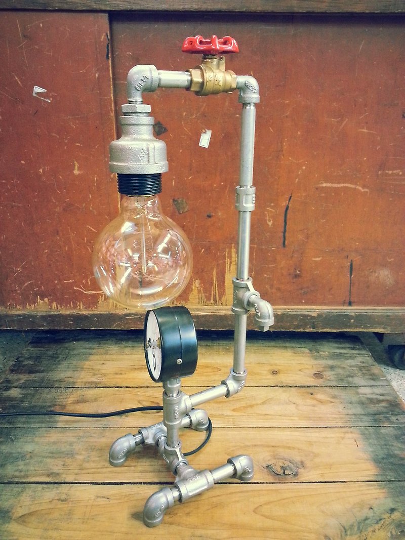 Edison-industry  復古  工業風  LOFT    手改壓力表時鐘 水管燈具-愛迪生工業 設計款14 - 照明・ランプ - その他の素材 グレー