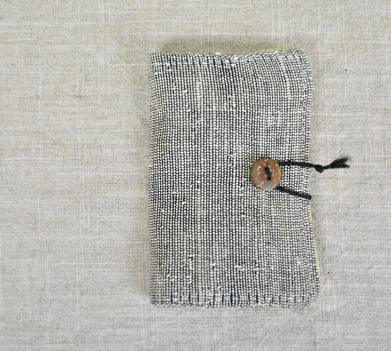 Hand Woven Paper Cloth Card Holder-Gray Green-Fair Trade - ที่เก็บนามบัตร - กระดาษ สีดำ