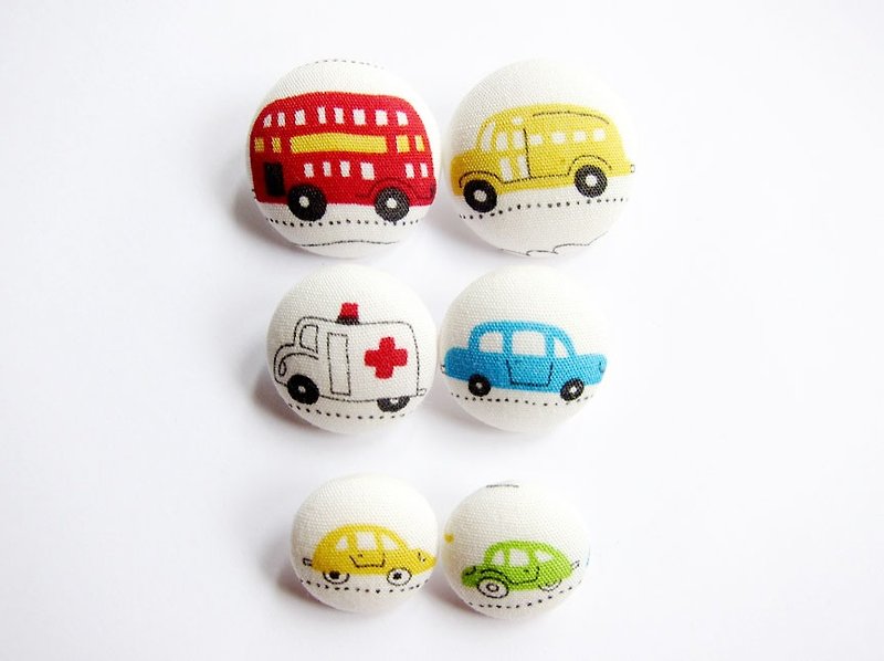 Cloth button button knitting sewing handmade material cute car DIY material - เย็บปัก/ถักทอ/ใยขนแกะ - ผ้าฝ้าย/ผ้าลินิน หลากหลายสี