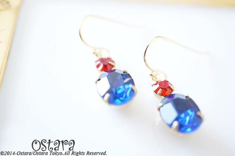 Rock Candy Earrings/Sapphire&Siam - Earrings & Clip-ons - Other Metals 