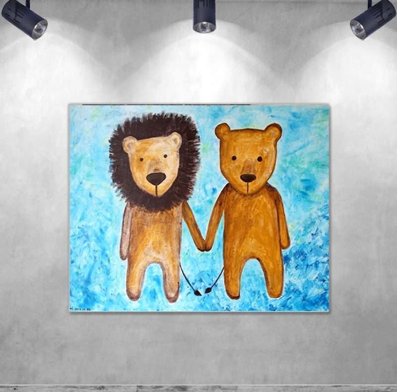 Copy frameless painting | hand in hand Lions - โปสเตอร์ - วัสดุอื่นๆ หลากหลายสี
