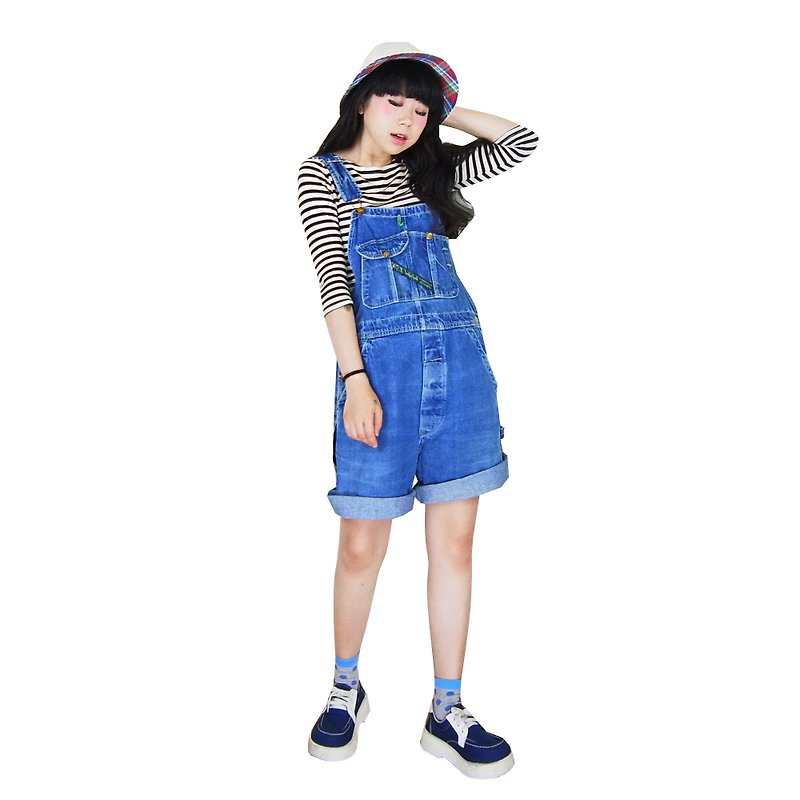 A‧PRANK: DOLLY :: vintage VINTAGE vintage denim shorts and suspenders - Overalls & Jumpsuits - Other Materials Blue