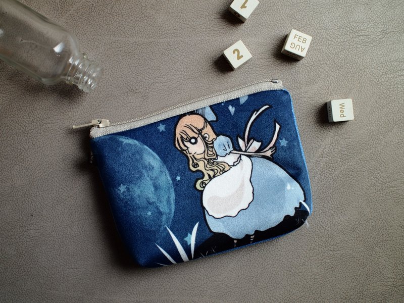 ZoeL * Mezzanine purse * Star Alice * Alice Alice own illustration - กระเป๋าใส่เหรียญ - วัสดุอื่นๆ สีน้ำเงิน