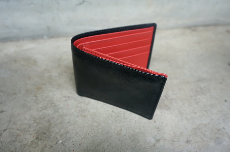 ビジネスシリーズ - 立体的な厚みのあるカードホルダー、非常に短いクリップ - 財布 - 革 ブラック