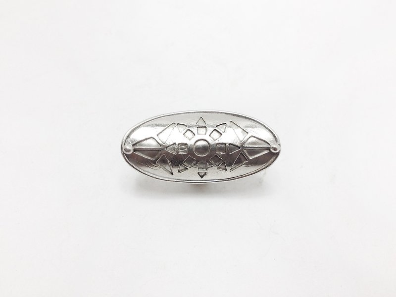 Geometry VI・Pure Silver Shield Ring (Snow Silver) | ジオメトリー - リング - 金属 グレー