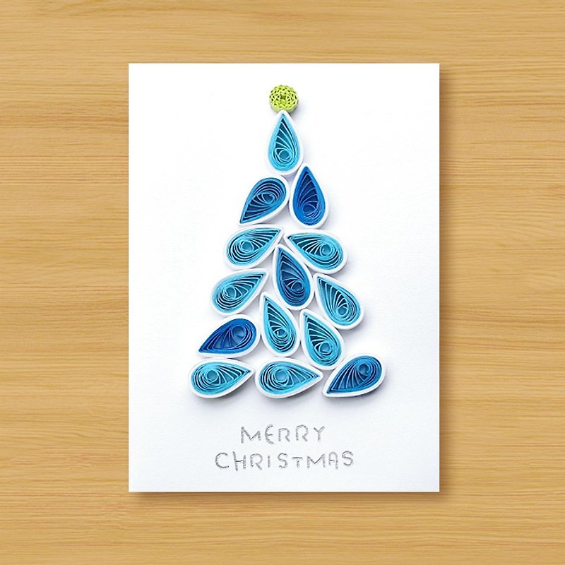 手作りロール紙カード_クリスマスツリーG ...クリスマスカード、クリスマス - カード・はがき - 紙 ブルー